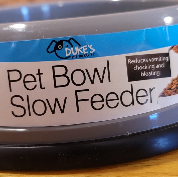 Slow Feeder Dog Bowl Grey Puppy Cat Kitten Pet Animal - Picture 3 of 3